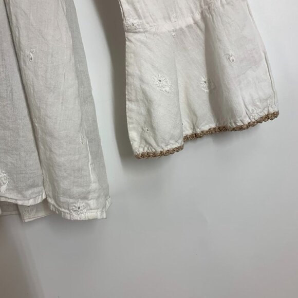 Odd Molly I Speak Heart Women's Boho Peasant Front Tie Long Sleeve Top Size L - Picture 6 of 13